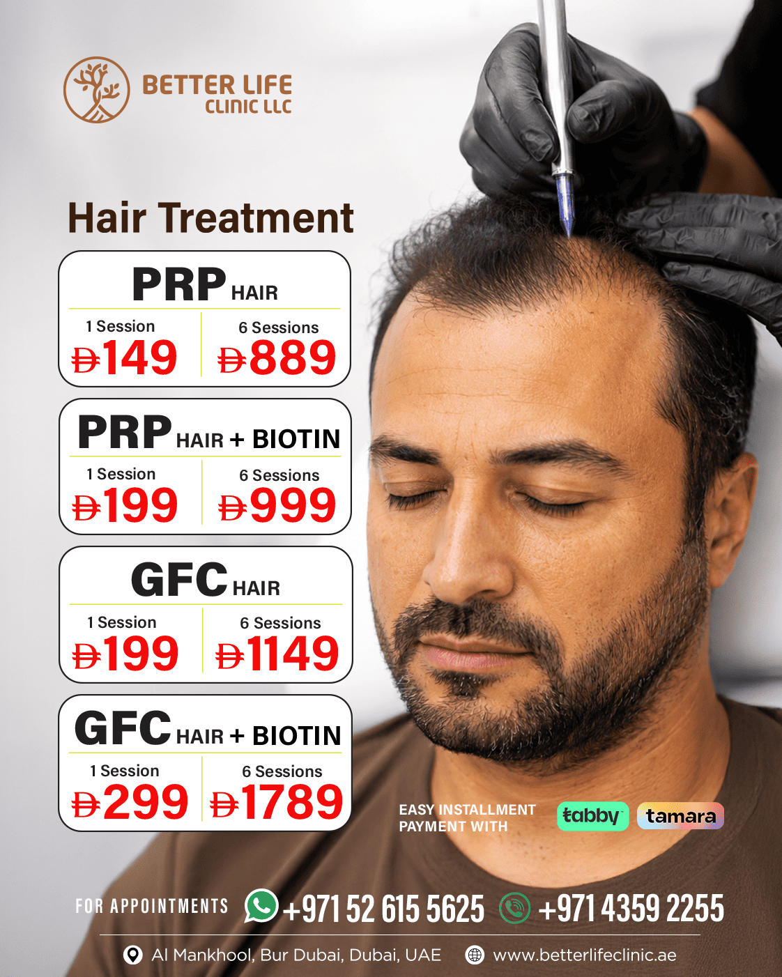 Hair Regrowth & PRP Treatment package Hair Fall Solutions