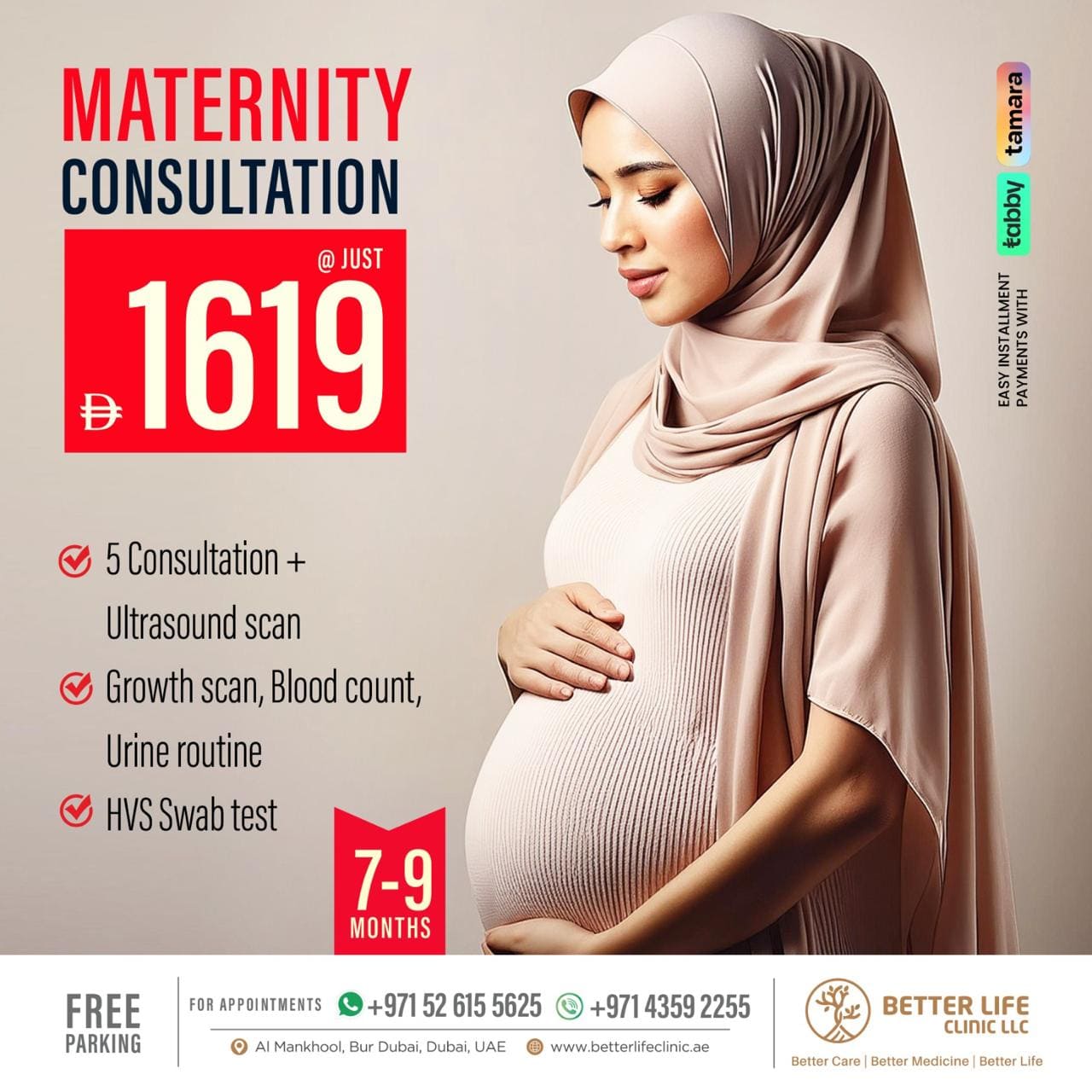 7–9 Months Maternity Package in Dubai Consultation Growth Scan & Tests Included