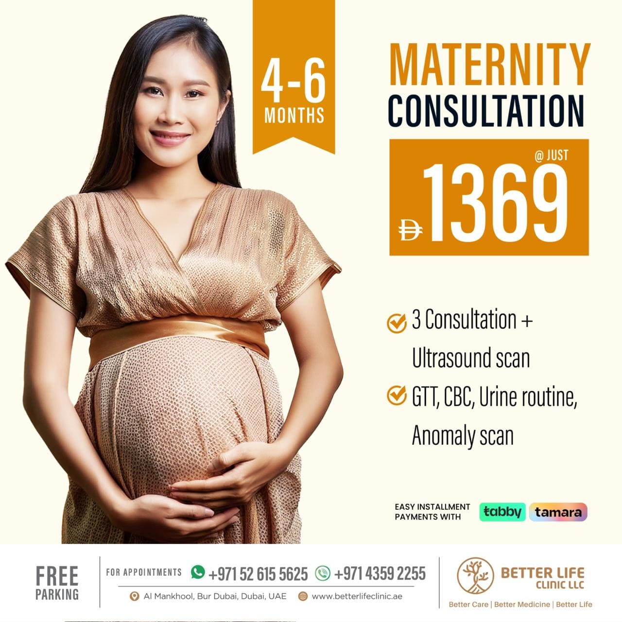 Maternity Consultation Package 4–6 Months in Dubai Ultrasound & Tests Included